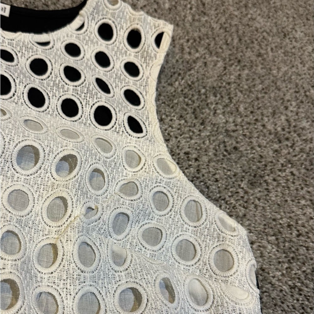 BAILEY 44 Size M Ivory Black Crochet Macrame Crop Top R $98 - Picture 5 of 9